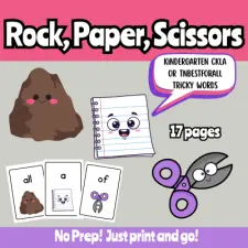 CKLA Kindergarten Tricky Words Rock, Paper, Scissors