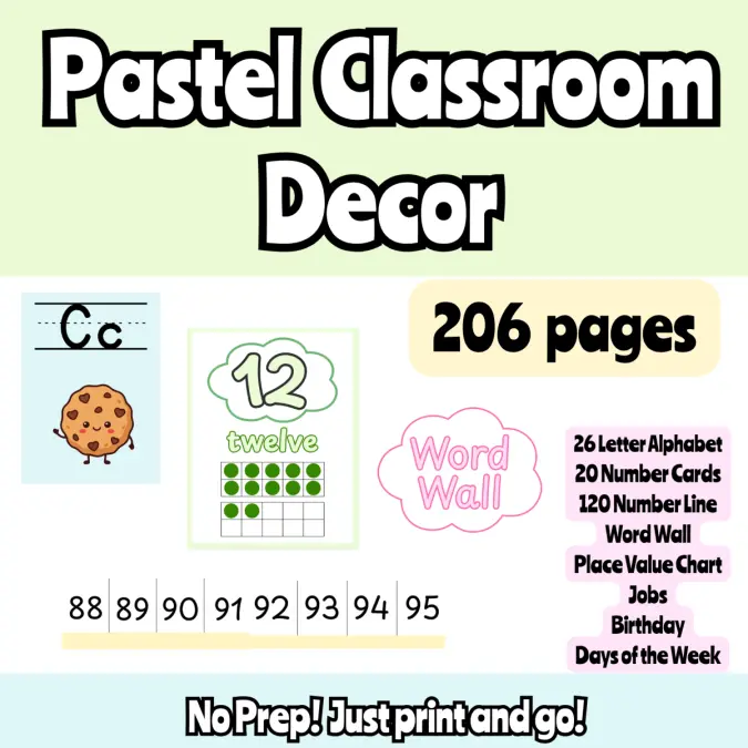 Pastel Classroom Decor